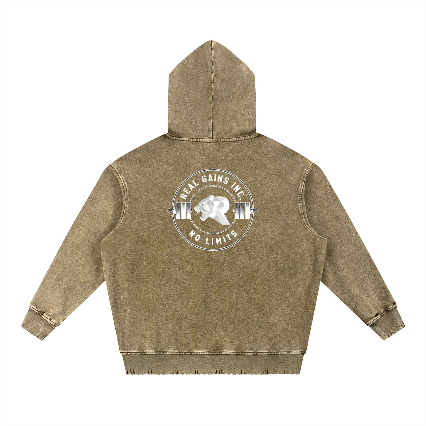 Snow Wash Hand-Frayed Heavyweight Hoodie