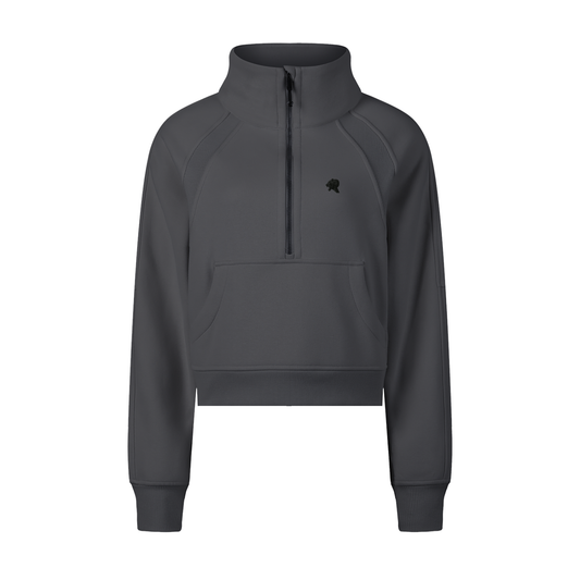 Cropped Half-Zip Sweatshirt