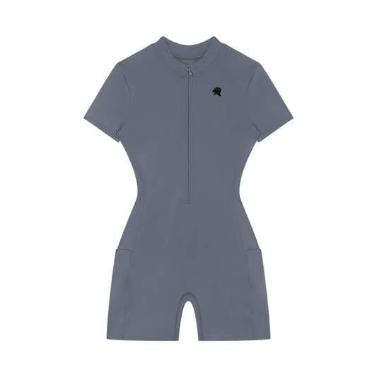 Women's Quarter-Zip Short Sleeve Romper