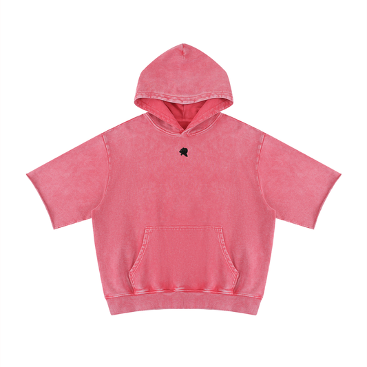 Unisex Mineral Wash Short Sleeve Hoodie