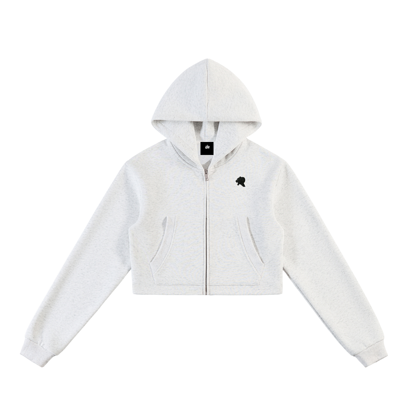 Essential Cropped Zip-Up Hoodie