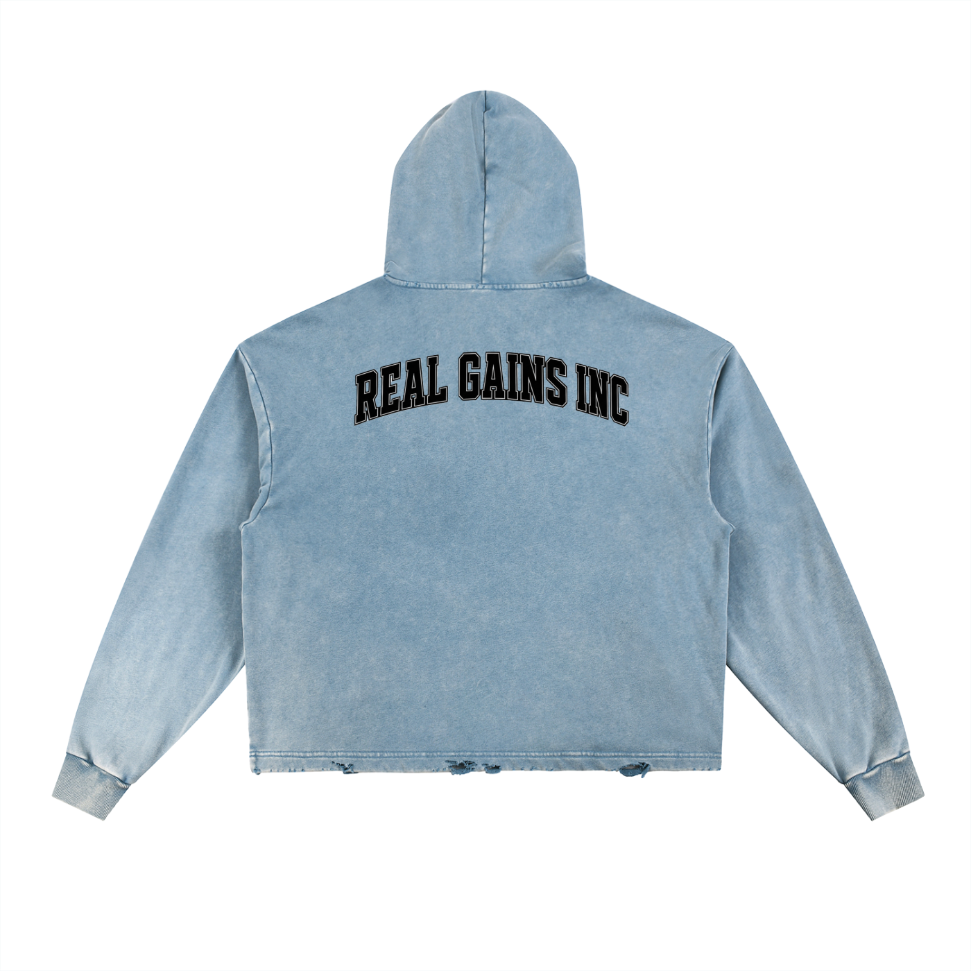 Vintage Washed Frayed-Hem Hoodie