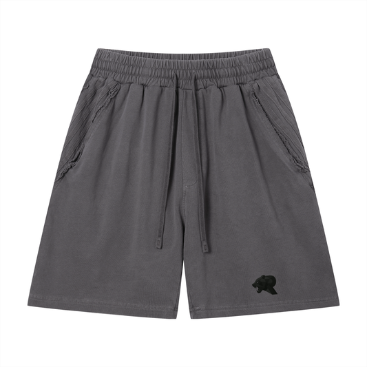 Unisex Vintage Wash Raw Edge Shorts