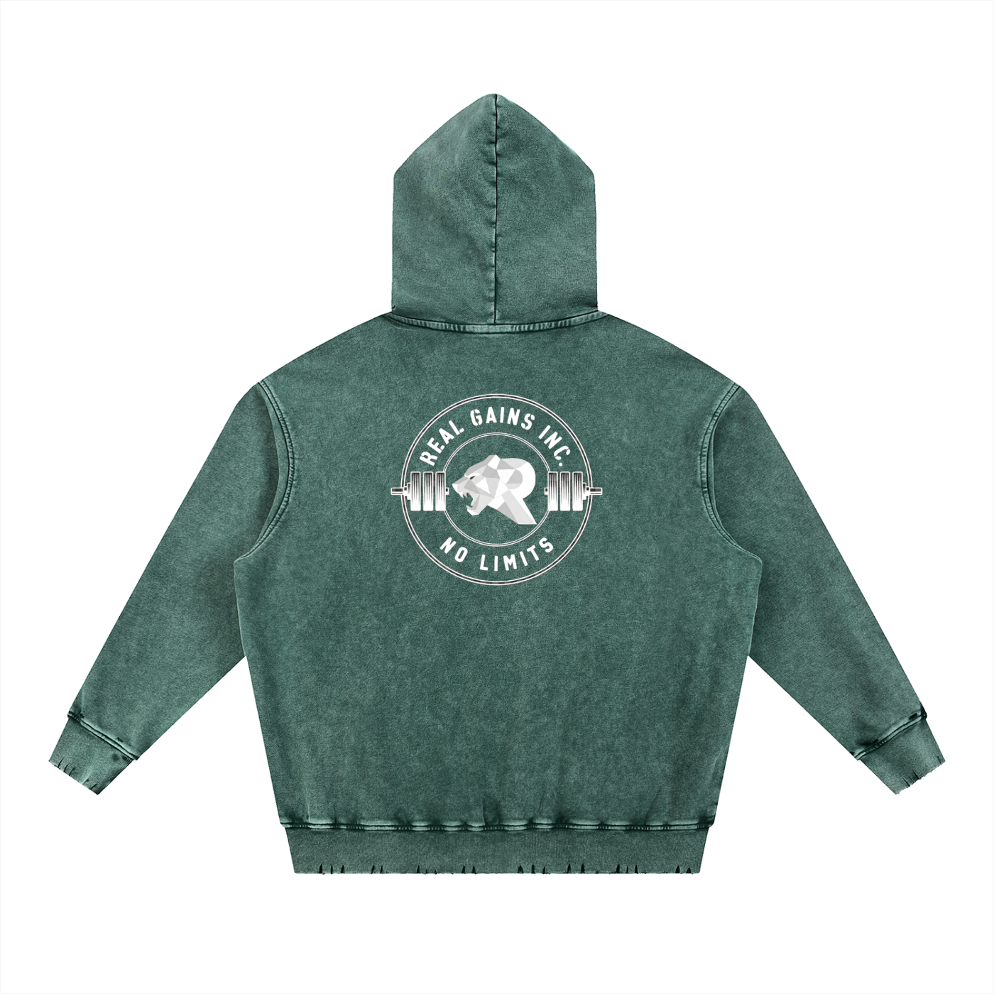 Snow Wash Hand-Frayed Heavyweight  Hoodie