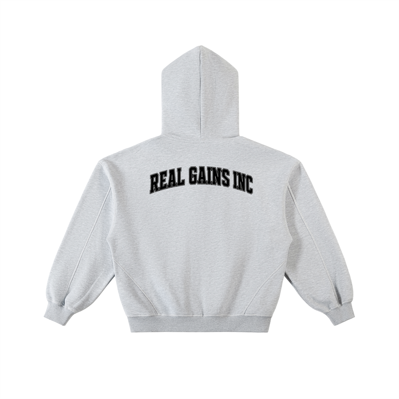 Contrast-Stitched Boxy Fleece Zip Hoodie