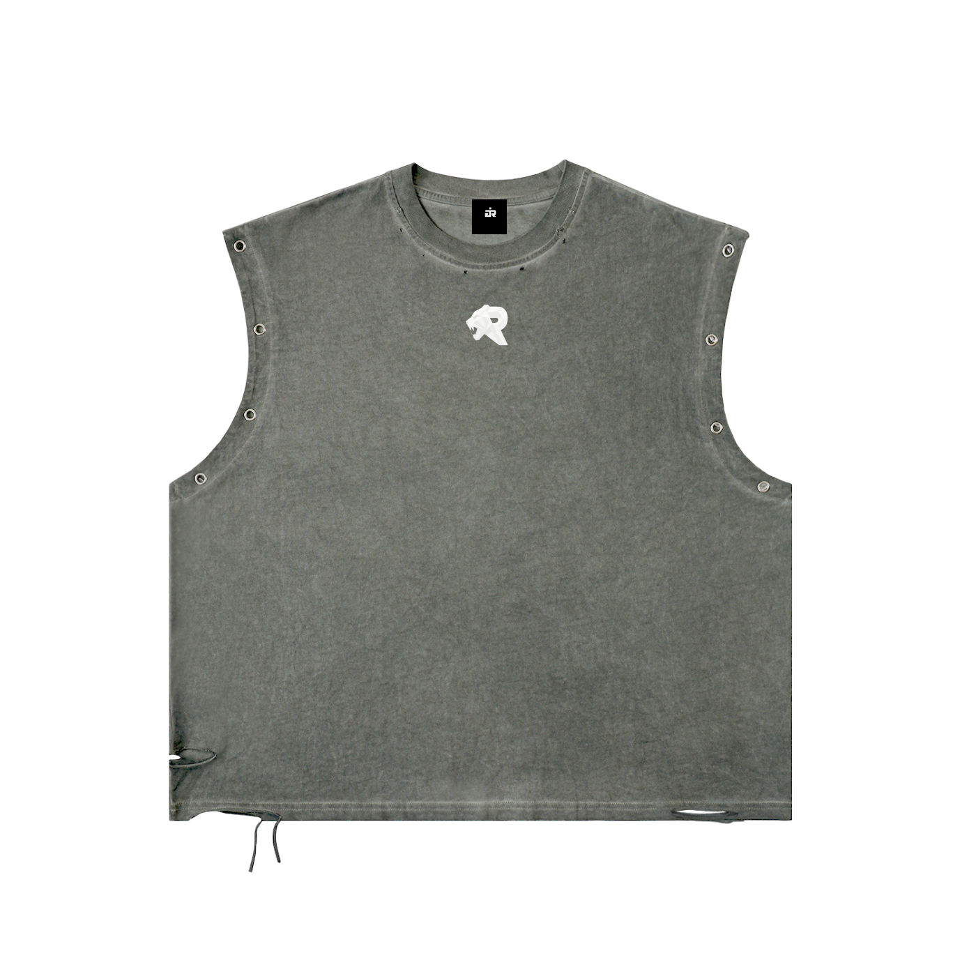 Distressed Grommet Eyelet Tank Top